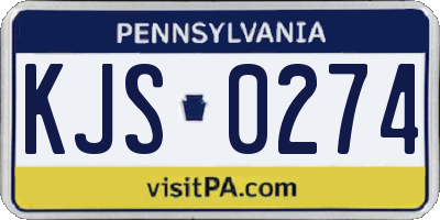 PA license plate KJS0274