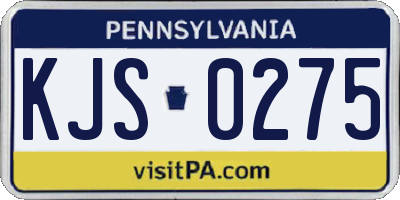 PA license plate KJS0275