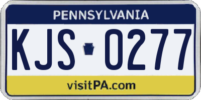 PA license plate KJS0277
