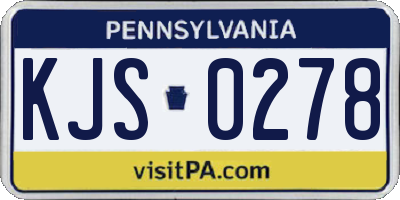 PA license plate KJS0278