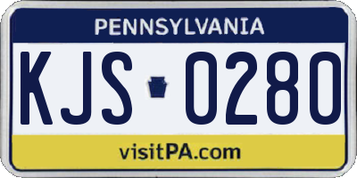 PA license plate KJS0280