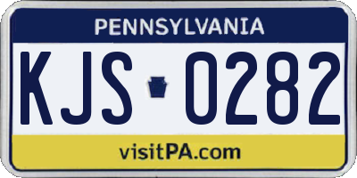 PA license plate KJS0282