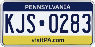 PA license plate KJS0283
