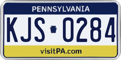 PA license plate KJS0284