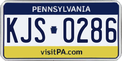 PA license plate KJS0286