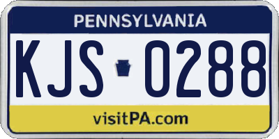 PA license plate KJS0288