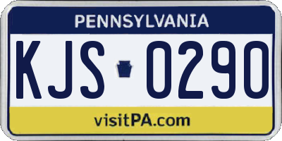 PA license plate KJS0290