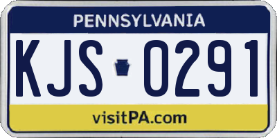 PA license plate KJS0291