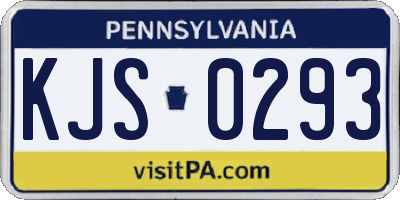 PA license plate KJS0293