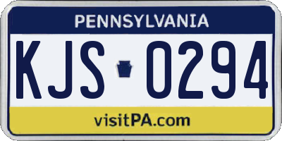 PA license plate KJS0294