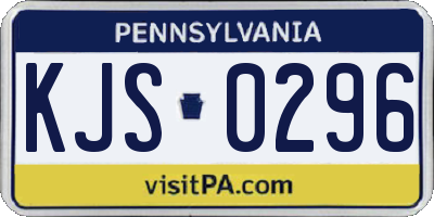PA license plate KJS0296