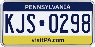 PA license plate KJS0298