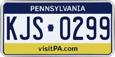PA license plate KJS0299