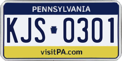 PA license plate KJS0301