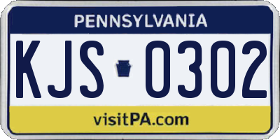 PA license plate KJS0302