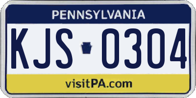 PA license plate KJS0304