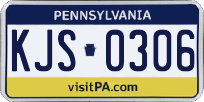 PA license plate KJS0306