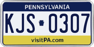 PA license plate KJS0307