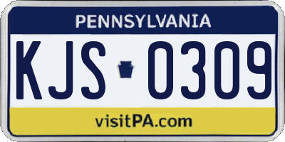 PA license plate KJS0309