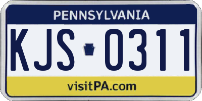 PA license plate KJS0311