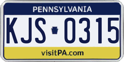 PA license plate KJS0315