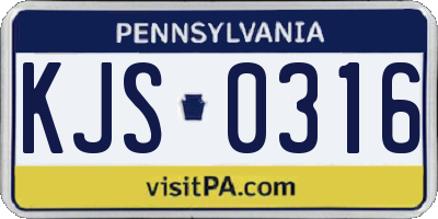PA license plate KJS0316