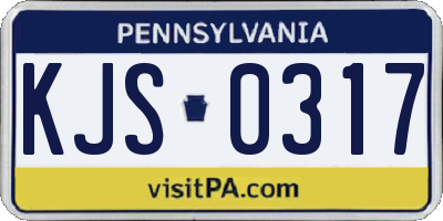 PA license plate KJS0317
