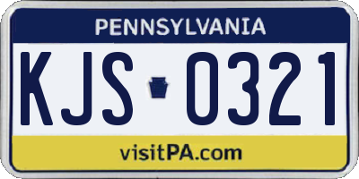 PA license plate KJS0321
