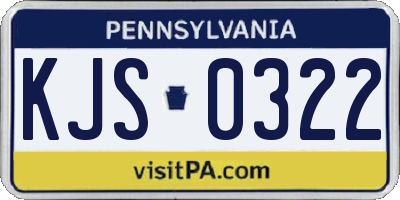 PA license plate KJS0322