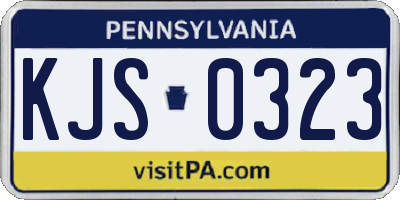 PA license plate KJS0323