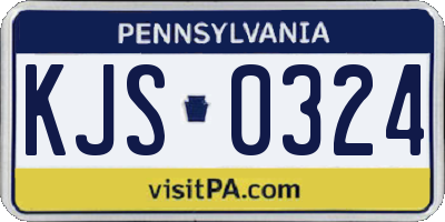 PA license plate KJS0324