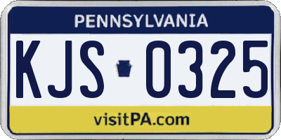 PA license plate KJS0325