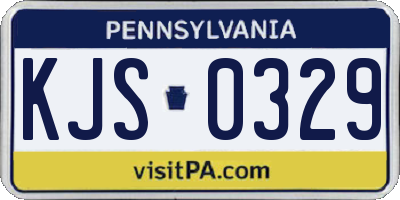 PA license plate KJS0329