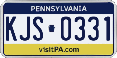 PA license plate KJS0331