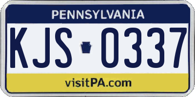 PA license plate KJS0337