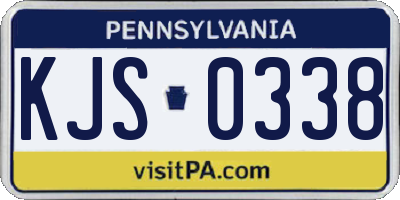 PA license plate KJS0338