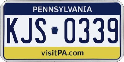 PA license plate KJS0339