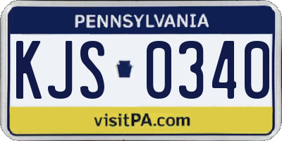 PA license plate KJS0340