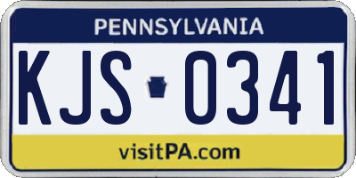 PA license plate KJS0341