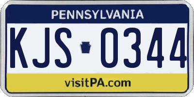 PA license plate KJS0344