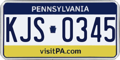 PA license plate KJS0345