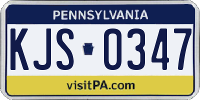 PA license plate KJS0347