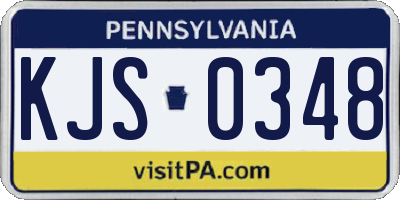 PA license plate KJS0348