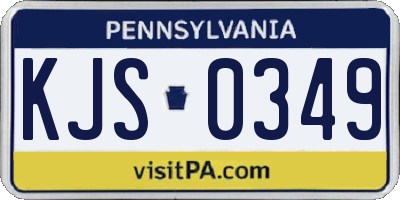 PA license plate KJS0349
