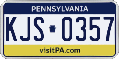 PA license plate KJS0357