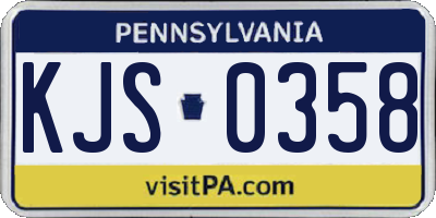 PA license plate KJS0358