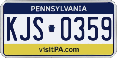 PA license plate KJS0359