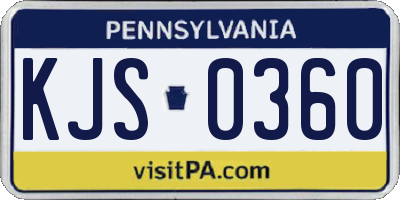 PA license plate KJS0360