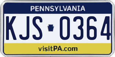 PA license plate KJS0364