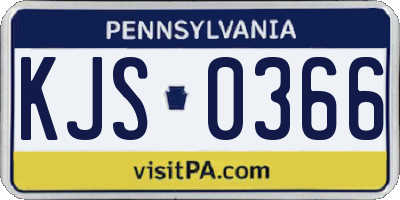 PA license plate KJS0366